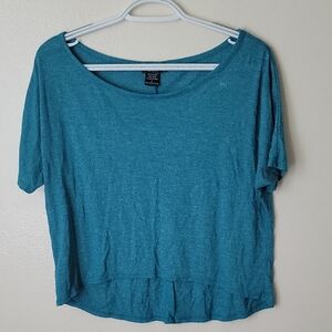 Wet Seal Blue / Turquoise Women's Short Sleeve Loose Tee, L Made in USA